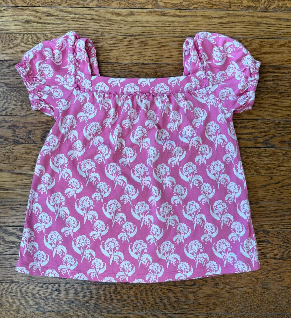 Mini Boden Girls' Pink Floral Top Size 5-6